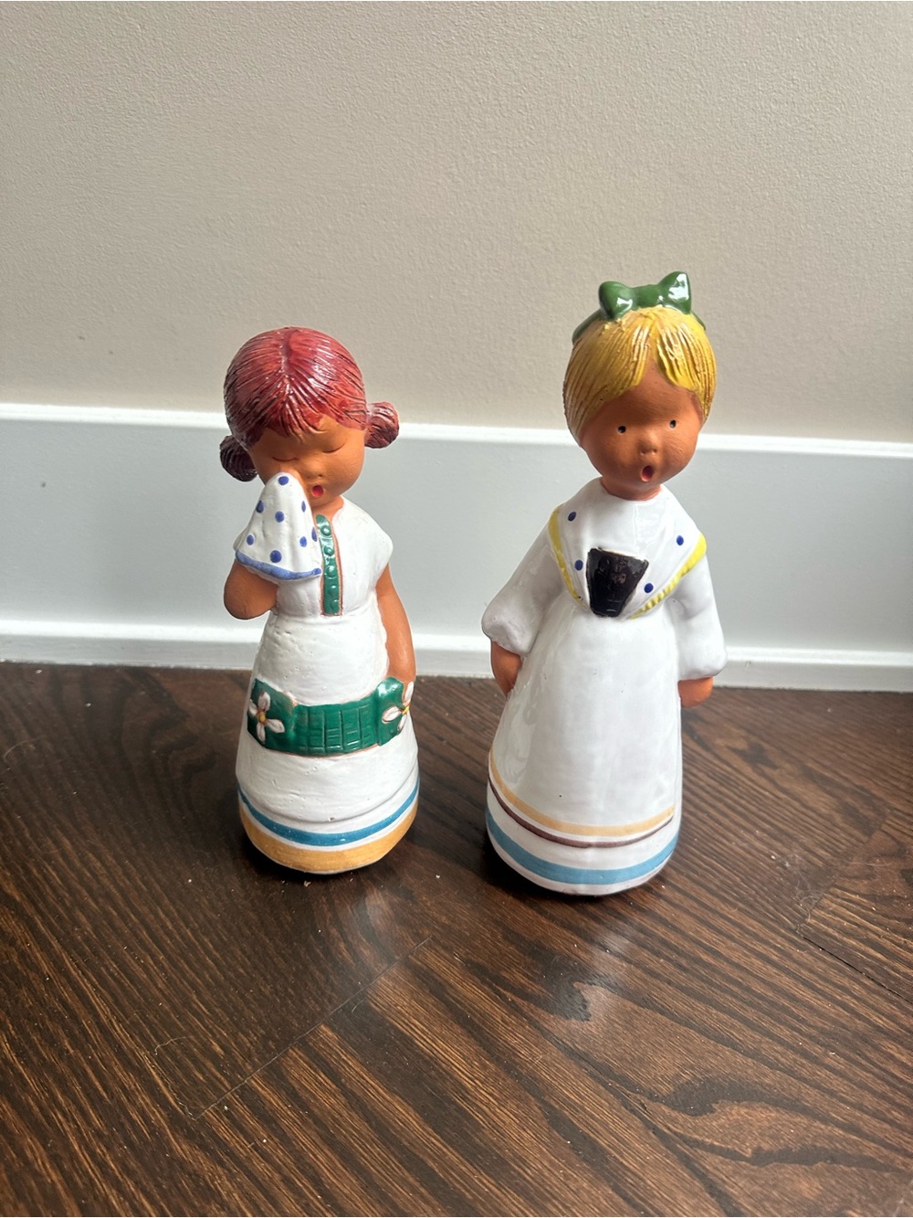 Vintage Jullar Made in Spain Pottery Girl figurines